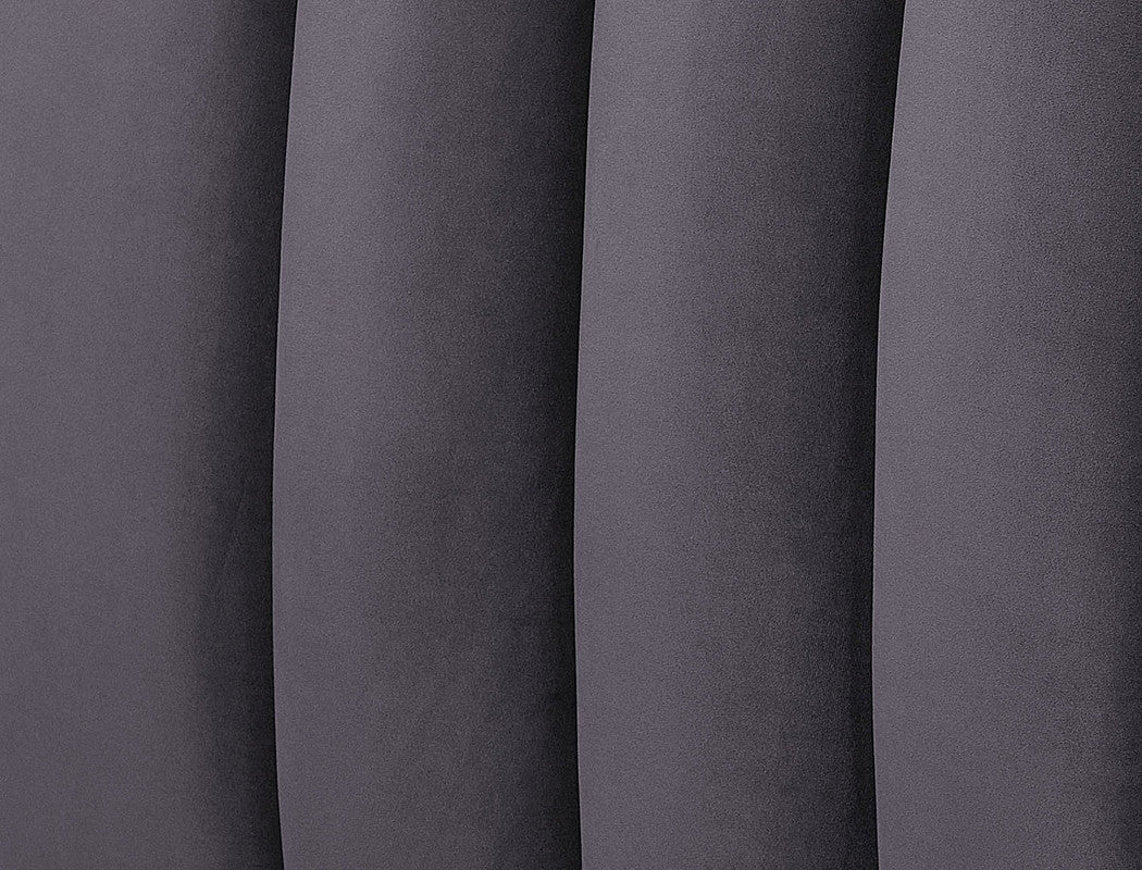 Lembede Velvet Sofa  - Grey