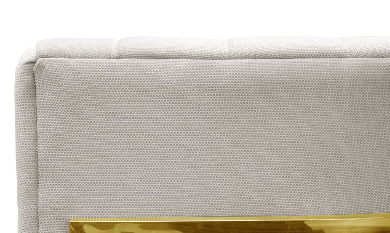 Indus Velvet Accent Chair - Cream/Gold