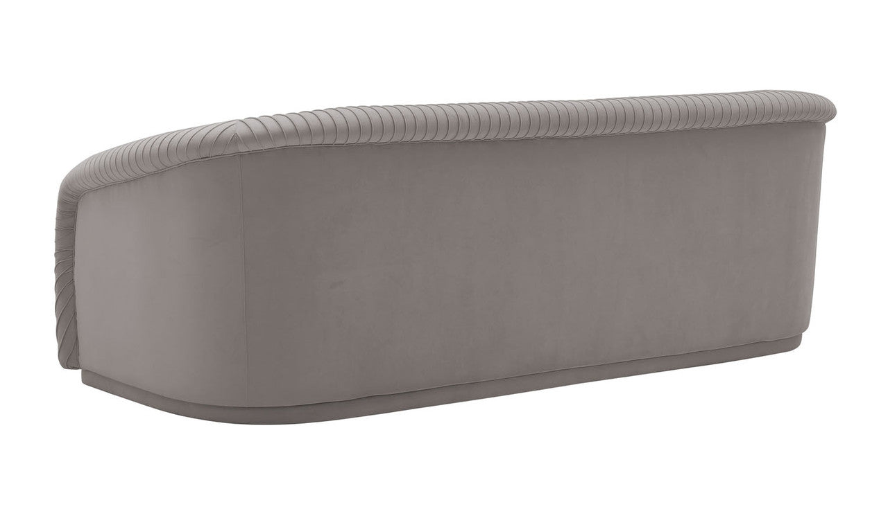 Vorset Pleated Velvet Sofa - Grey