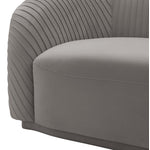 Vorset Pleated Velvet Sofa - Grey