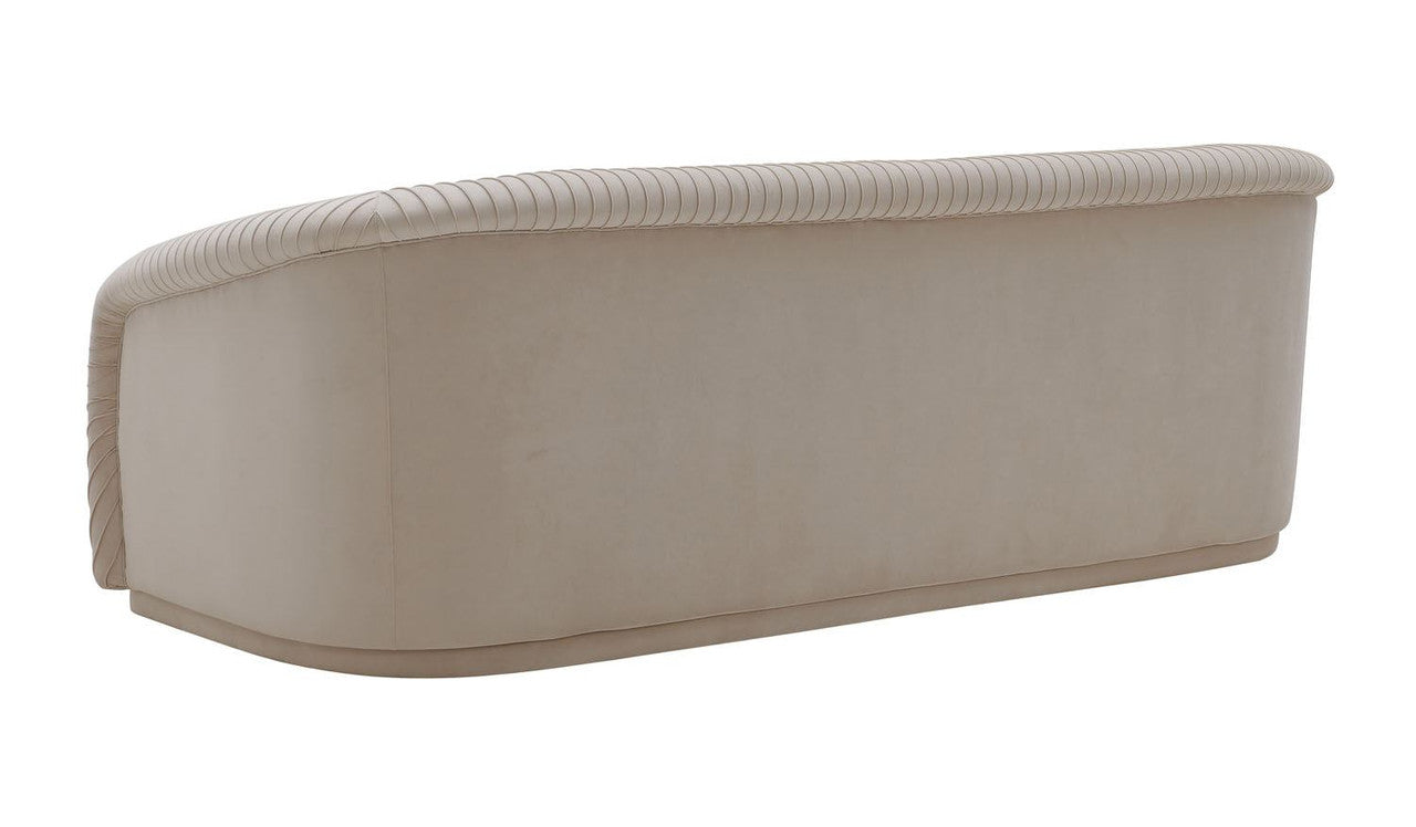 Vorset Pleated Velvet Sofa - Beige