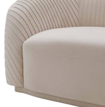 Vorset Pleated Velvet Sofa - Beige