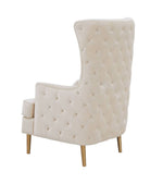 Killarney Velvet Accent Chair - Cream