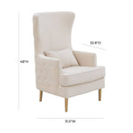Killarney Velvet Accent Chair - Cream