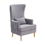 Killarney Velvet Accent Chair - Grey