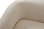 Vorset Pleated Velvet Loveseat - Beige