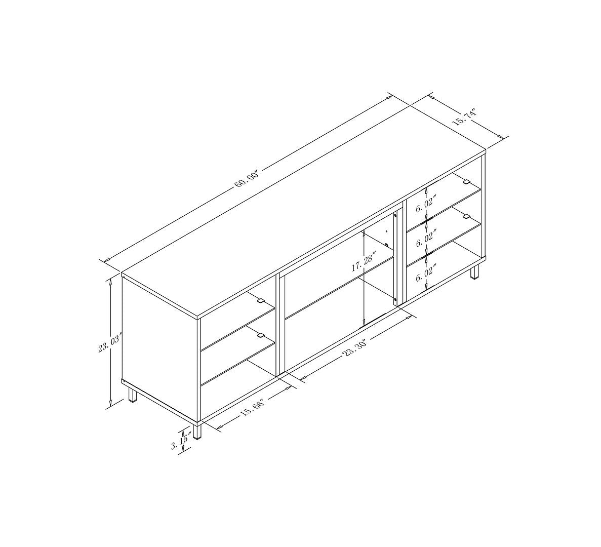 Sahl 60" TV Stand - Grey