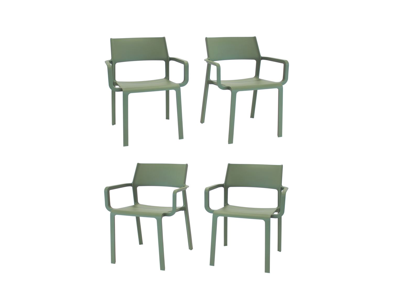 Nardi Trill I Outdoor Dining Arm Chair - Set of 4 - Agave