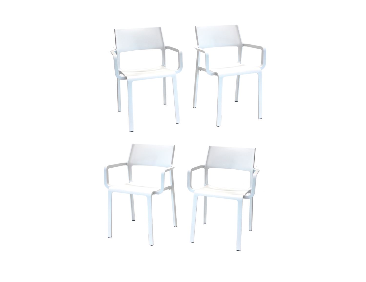 Nardi Trill I Outdoor Dining Arm Chair - Set of 4 - Bianco