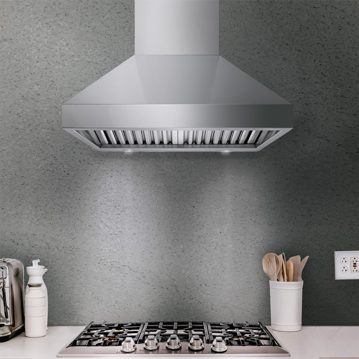 VICTORY Stainless Steel 48" 1200 CFM Wall Mount Range Hood - Twister-MAX-48