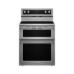 KitchenAid Stainless Steel Electric Double Oven Convection Range (6.7 Cu.Ft) - YKFED500ES