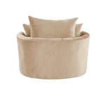 Eyrar Velvet Swivel Accent Chair - Beige