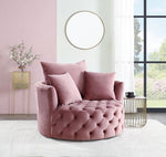 Eyrar Velvet Swivel Accent Chair - Pink