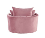 Eyrar Velvet Swivel Accent Chair - Pink