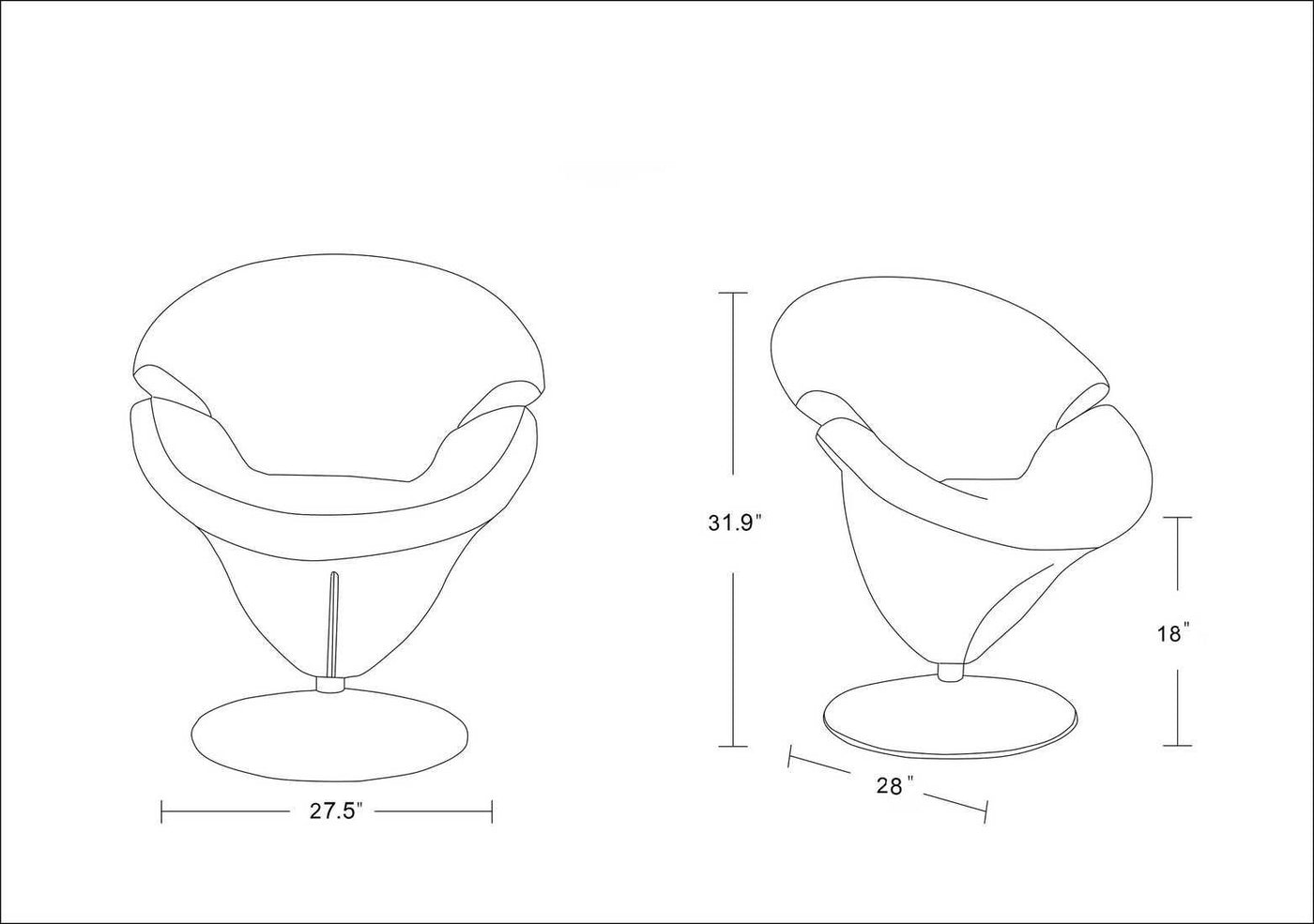 Niani Swivel Accent Chair - White