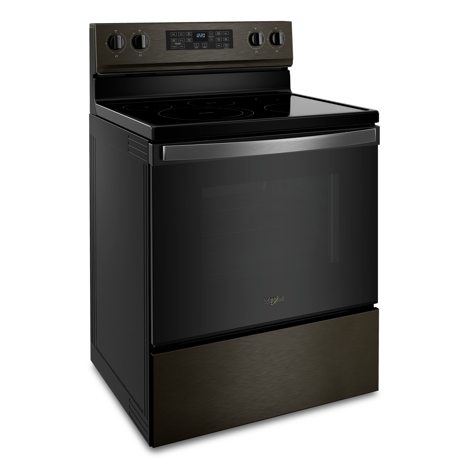 Whirlpool Black Stainless 30" 5-in-1 Range with AirFry (5.3 Cu Ft) - YWFE550S0LV