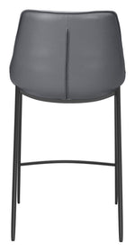 Teglberg Counter Height Stool - Dark Grey/Black - Set of 2