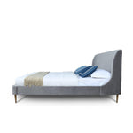 Stege Velvet Full Bed - Grey