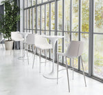 Teglberg Bar Height Stool - White/Silver - Set of 2