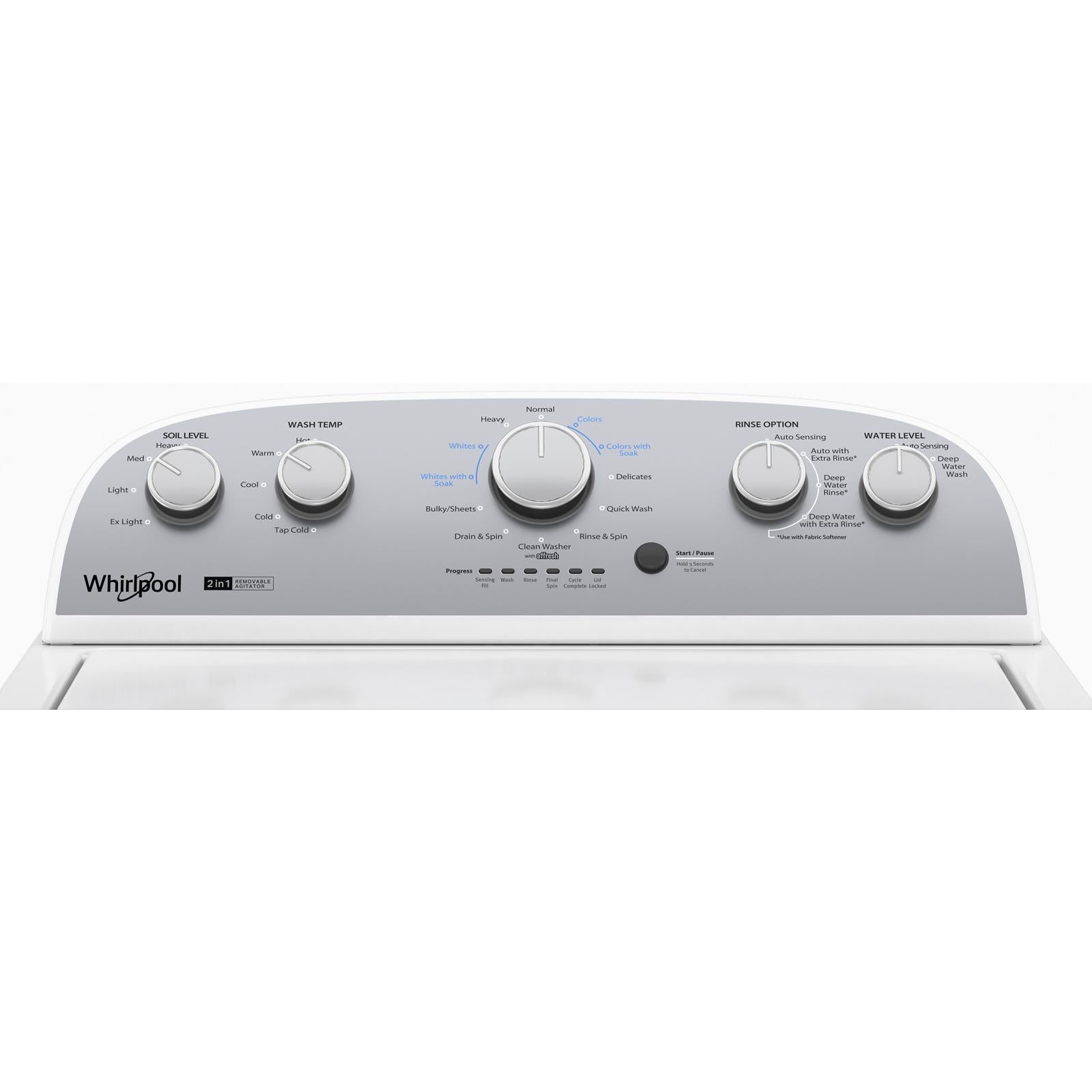 Whirlpool White Top Load Washer (4.4 Cu Ft) & White Electric Dryer (7.0 Cu.Ft.) - WTW4957PW/YWED4815EW