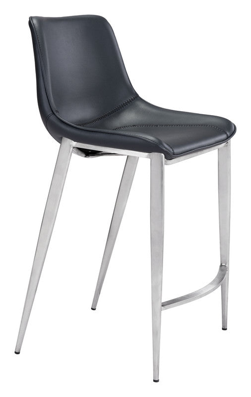 Teglberg Counter Height Stool - Black/Silver - Set of 2