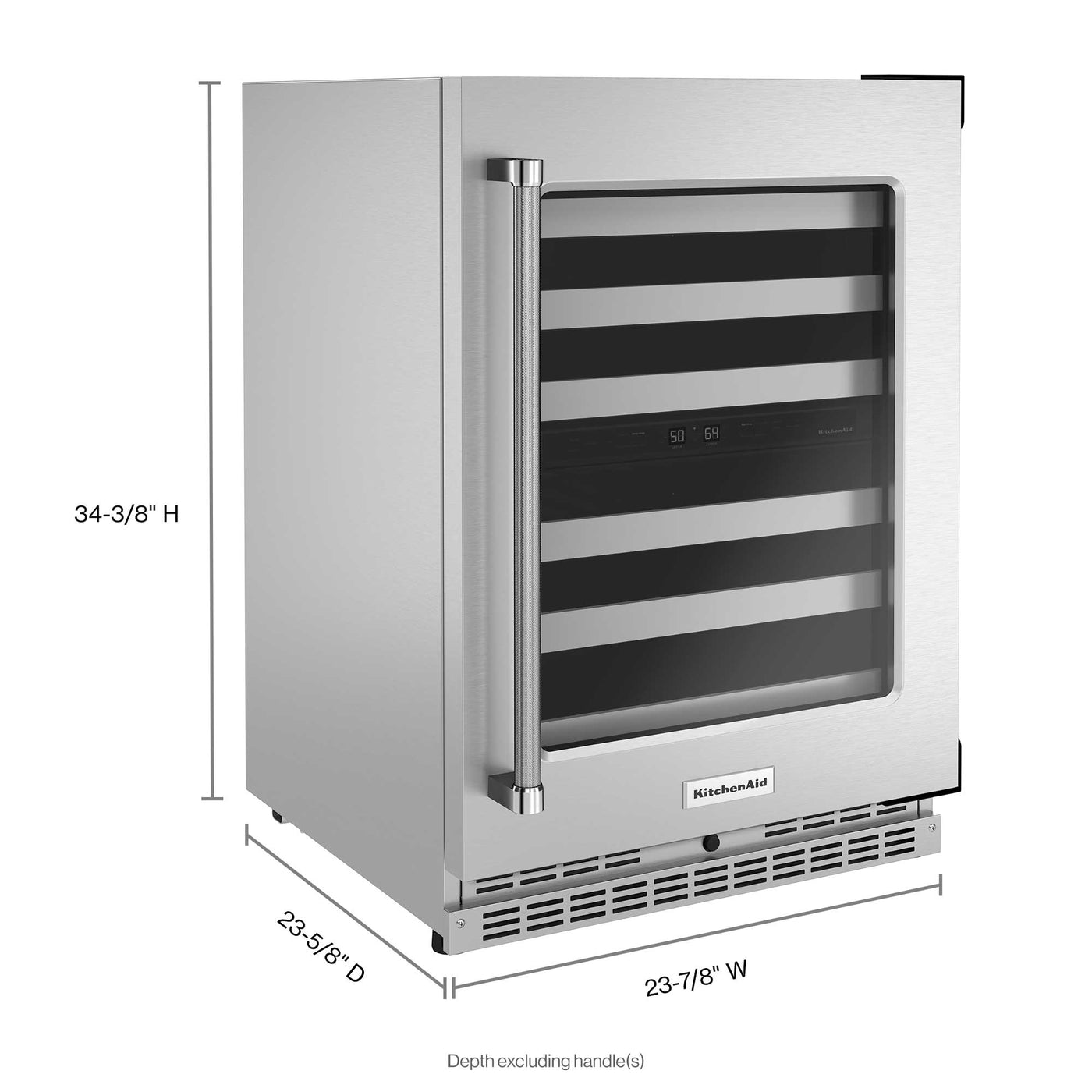 KitchenAid Stainless Steel Under-Counter 46-Bottle Wine Cellar (5.0 cu. ft.) - KUWR314KSS
