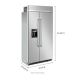 KitchenAid Fingerprint Resistant Stainless Steel 42" Built-In Side-by-Side Refrigerator (25.1 cu. ft.) - KBSD702MPS