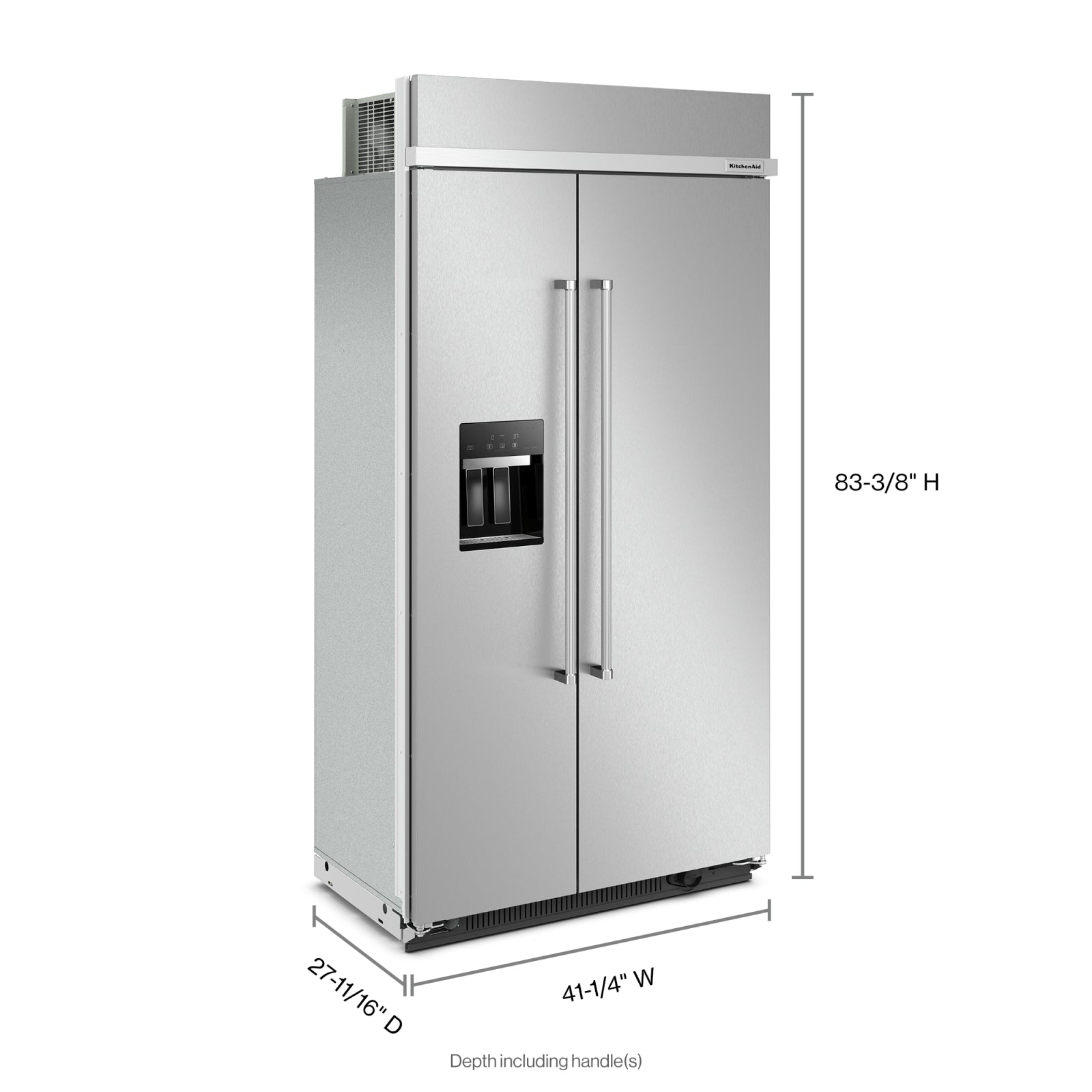 KitchenAid Fingerprint Resistant Stainless Steel 42" Built-In Side-by-Side Refrigerator (25.1 cu. ft.) - KBSD702MPS