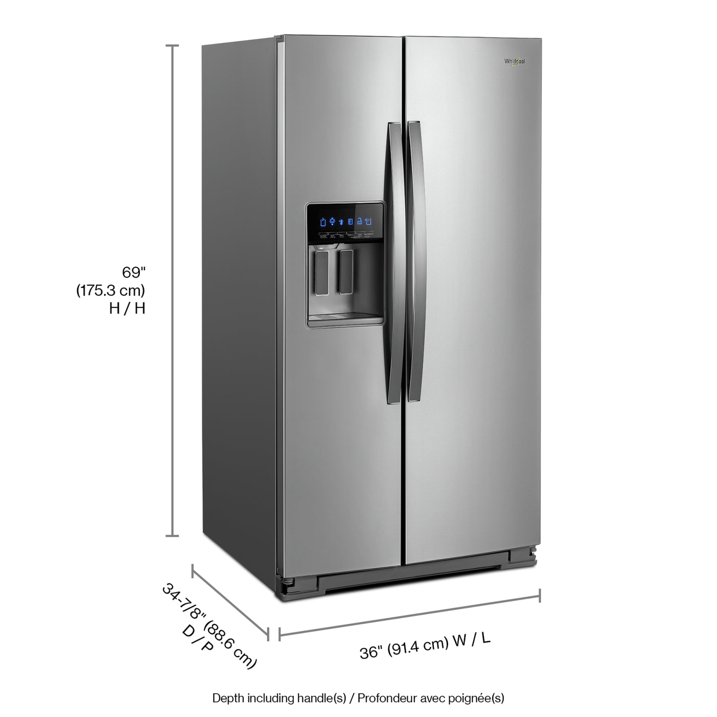Whirlpool Stainless Steel Side-by-Side Refrigerator (28 Cu. Ft.) - WRS588FIHZ