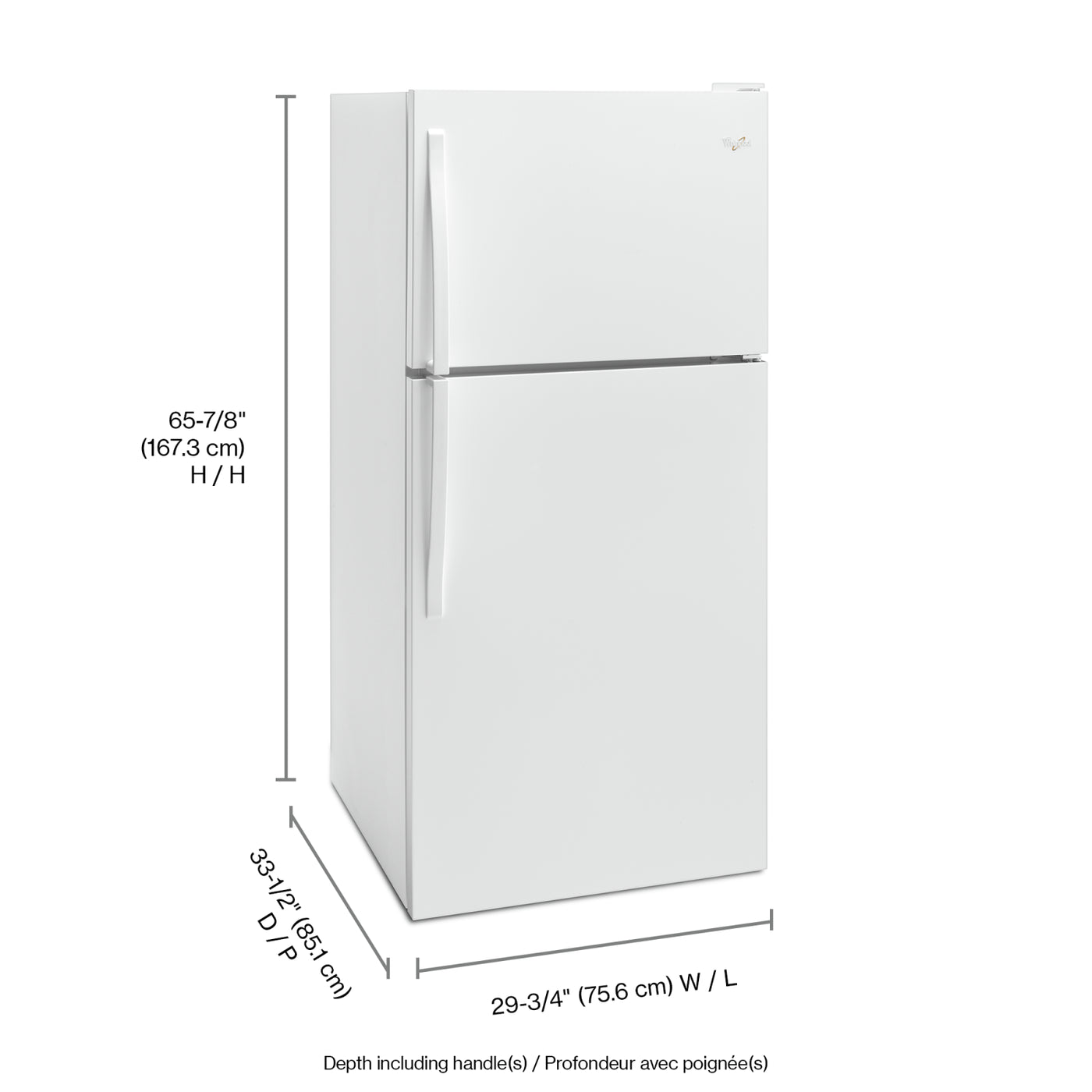 Whirlpool White Top-Freezer Refrigerator (18.2 Cu. Ft.) WRT318FZDW