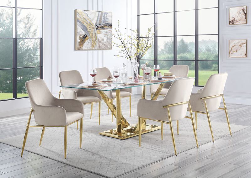 Cayx 79" Glass Dining Table