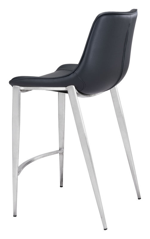 Teglberg Counter Height Stool - Black/Silver - Set of 2