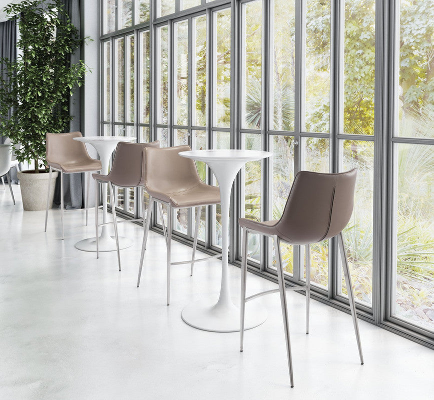 Teglberg Bar Height Stool - Greyish Brown/Silver - Set of 2