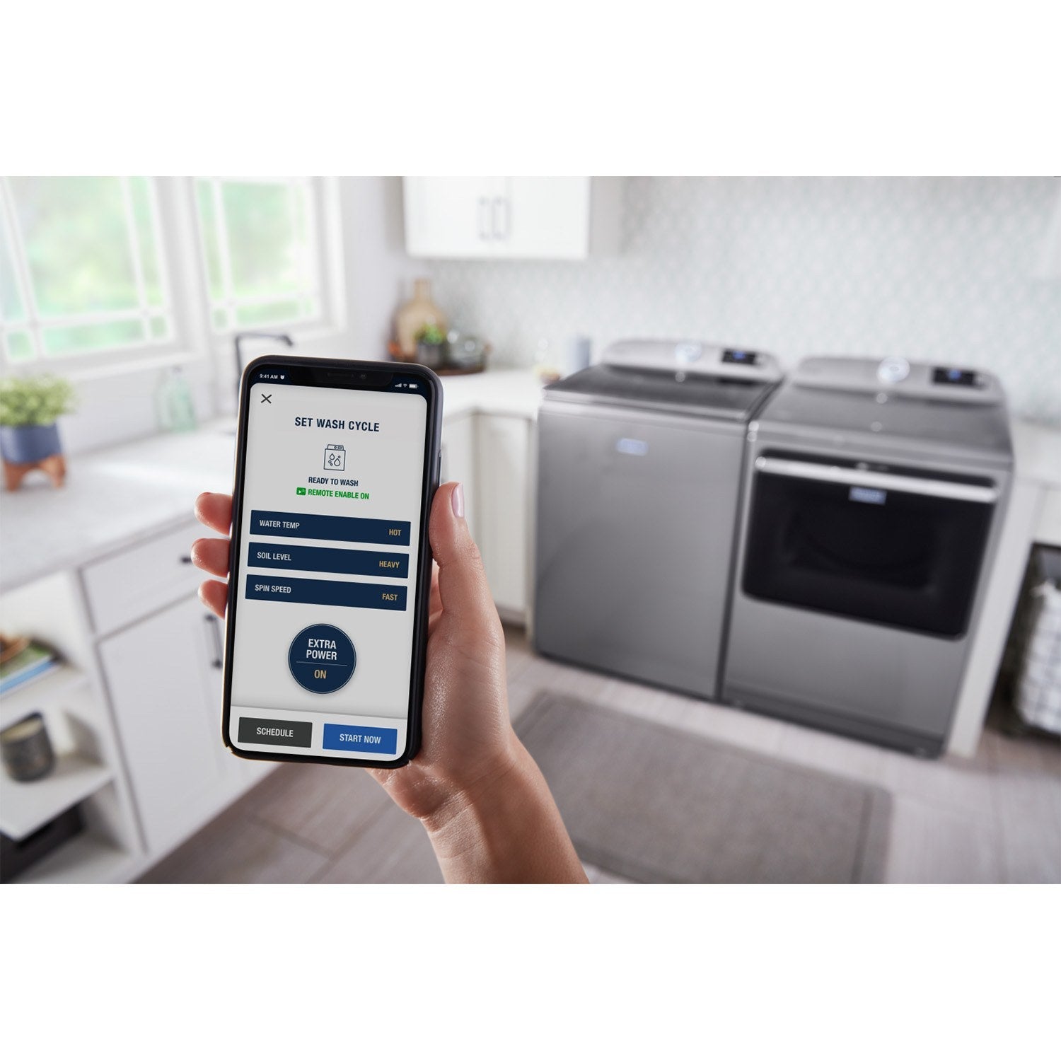 Maytag Metallic Slate Smart Top-Load Washer (6.0 cu. ft.) & Smart Gas Dryer (7.4 cu. ft.) - MVW7230HC/MGD7230HC