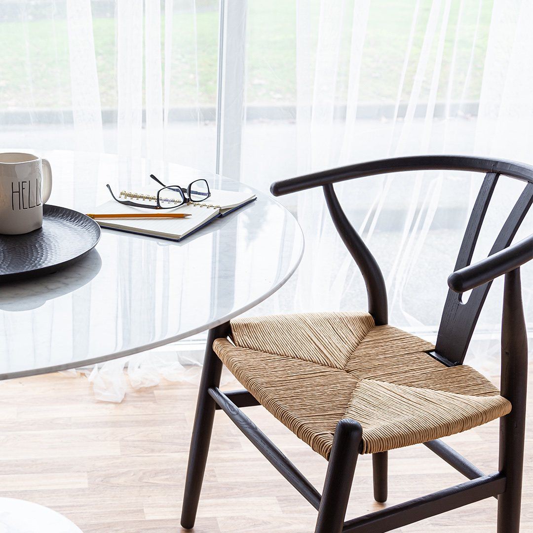 Jessbul Wishbone Dining Chair - Black/Natural