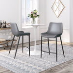 Teglberg Counter Height Stool - Dark Grey/Black - Set of 2