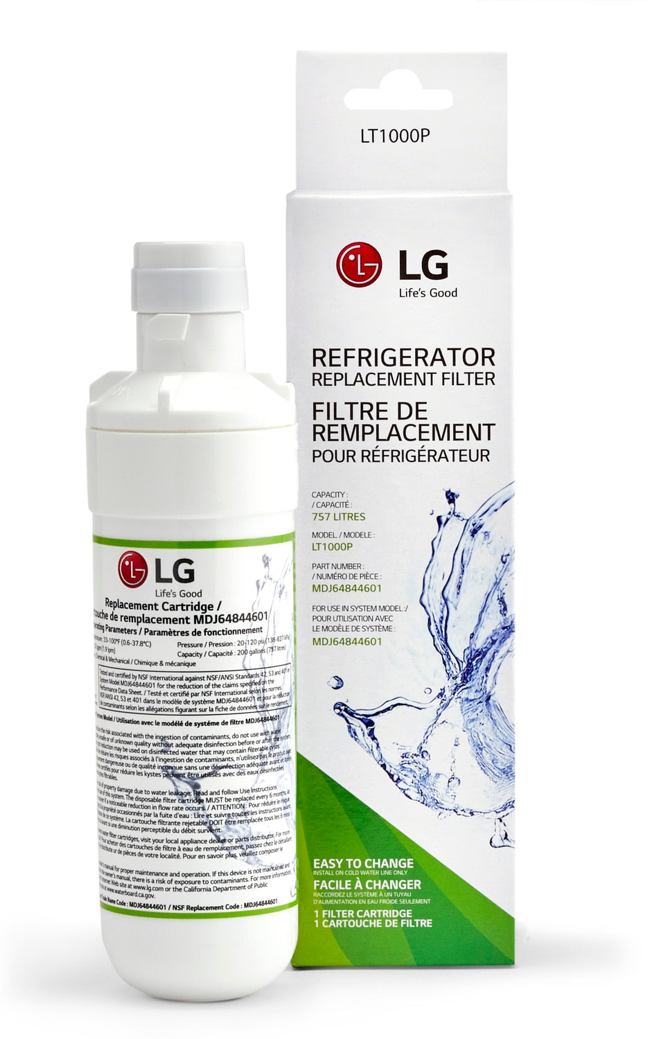 LG Appliances Water Filter - LT1000P - AGF80300705