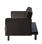 Bamble Adjustable Velvet Sofa Bed - Dark Brown