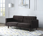 Bamble Adjustable Velvet Sofa Bed - Dark Brown