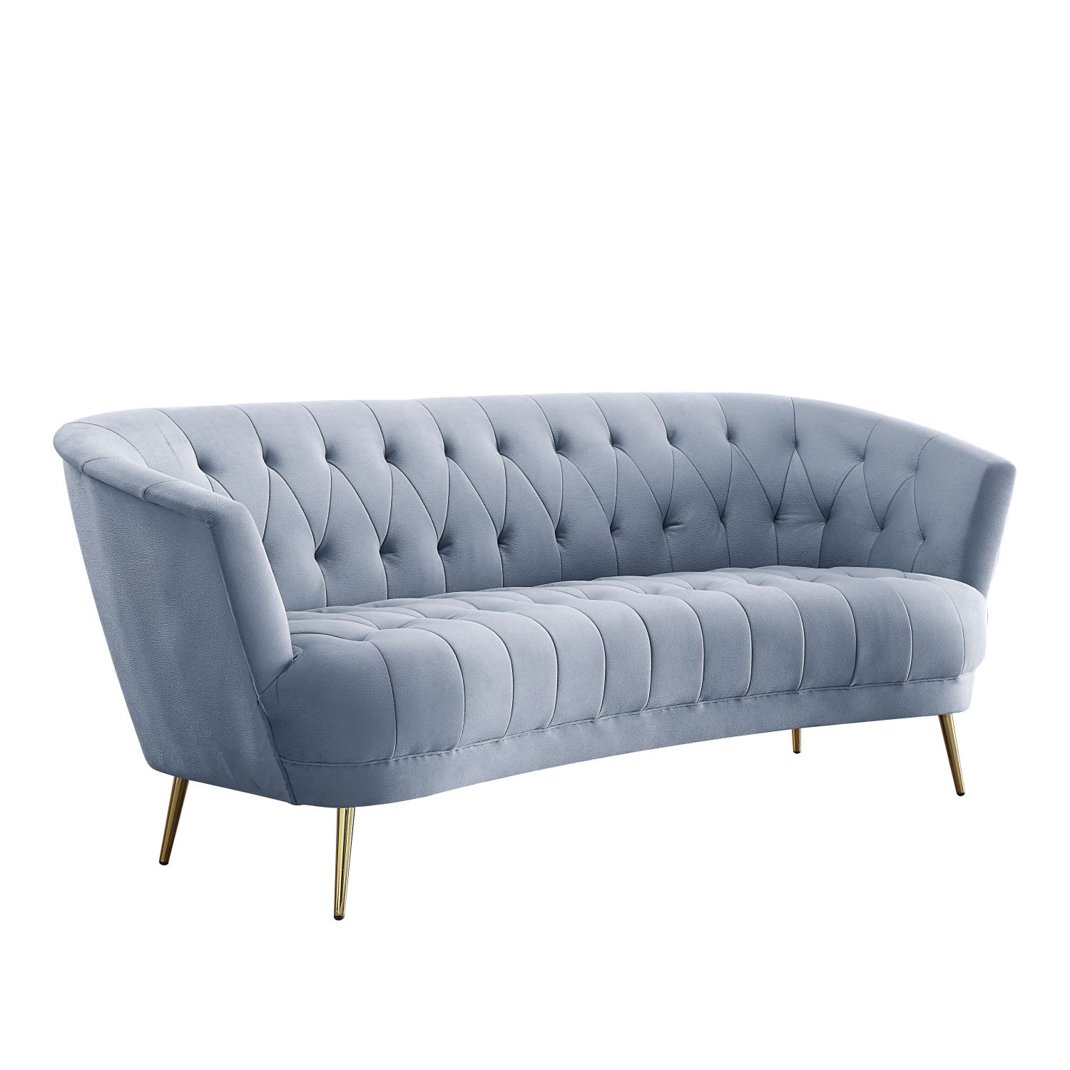 Dalvic Velvet Sofa - Light Grey
