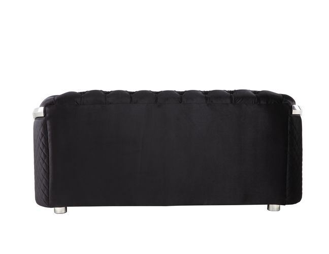 Katla Velvet Loveseat - Black