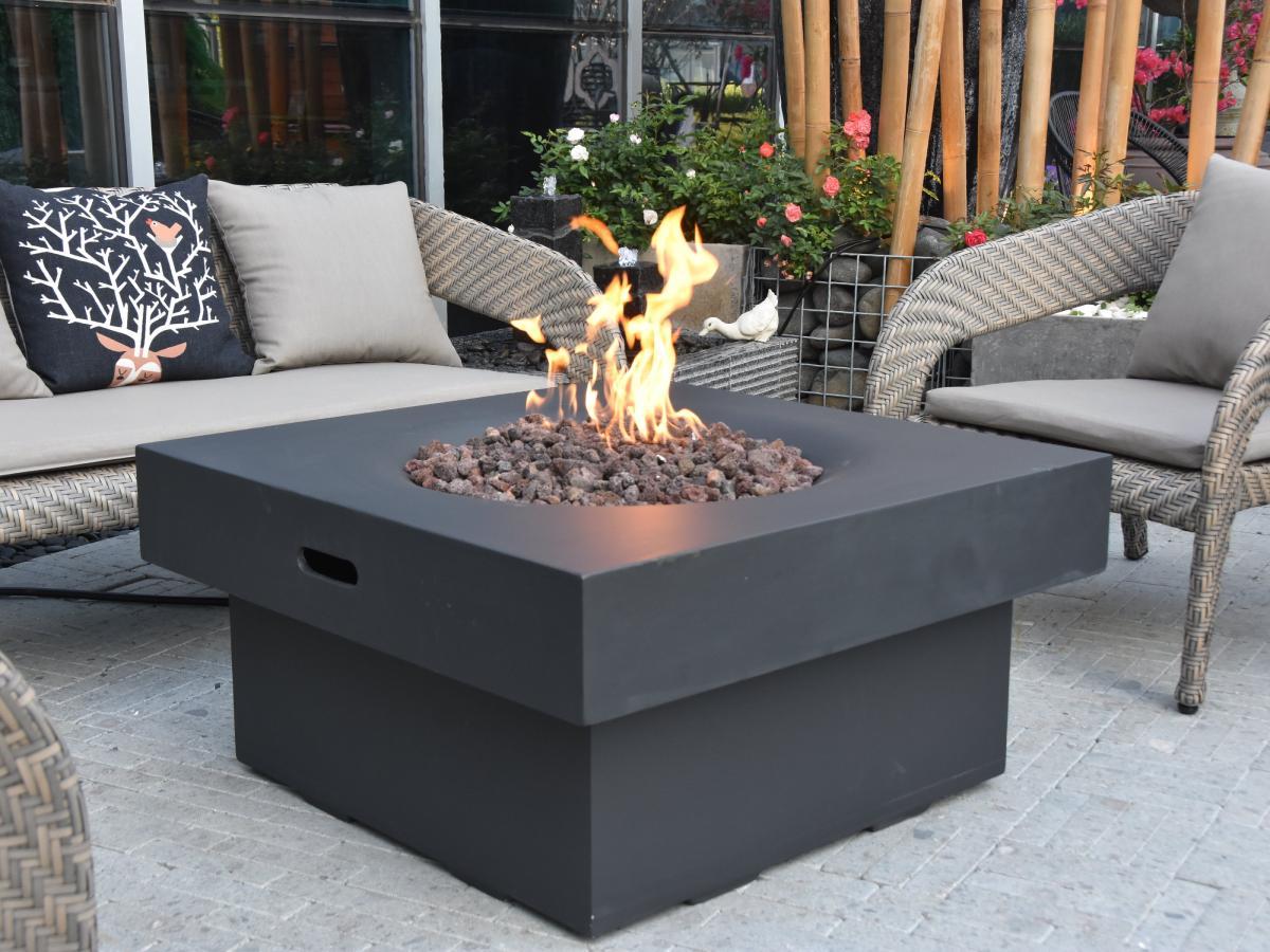 Yak Loum Concrete Lava Stone Fire Pit (Modeno) â€“ Propane