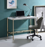 Loher Writing Desk with USB - White