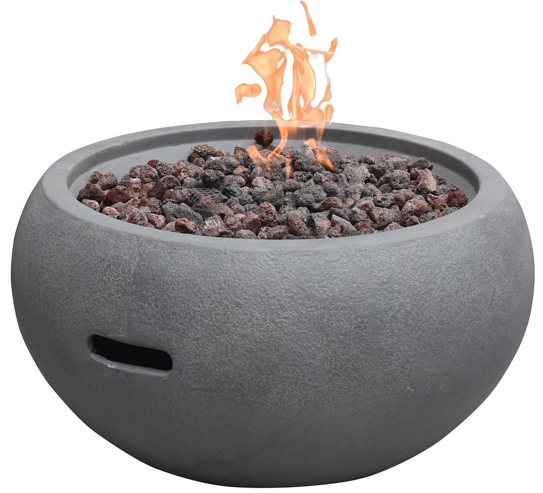 Kyushu Concrete Lava Stone Fire Pit (Modeno) â€“ Propane
