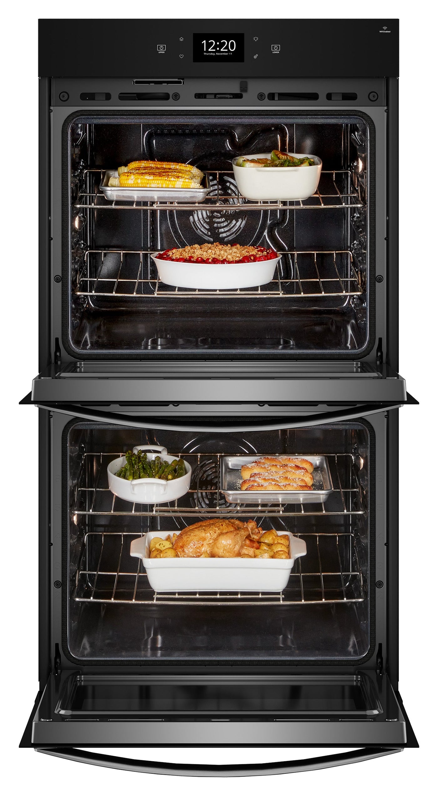 Whirlpool Fingerprint Resistant Stainless Steel Double Wall Oven (8.60 Cu Ft) - WOED7027PZ
