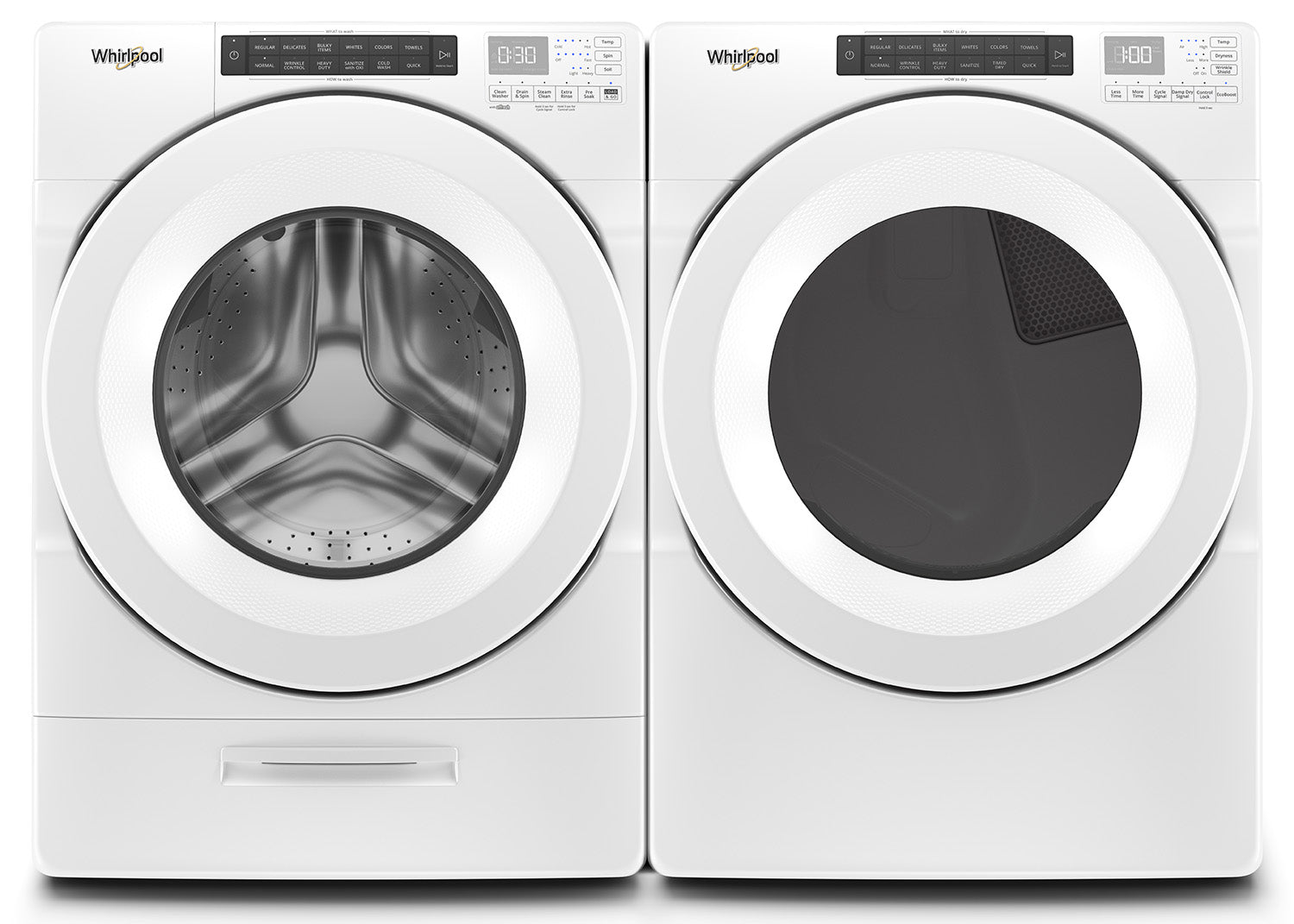 Whirlpool White Front-Load Washer (5.0 cu. ft.) & Electric Dryer 7.4 cu. ft.) - WFW560CHW/YWED560LHW