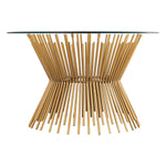 Rossio Pedestal Glass Coffee Table - Satin Gold