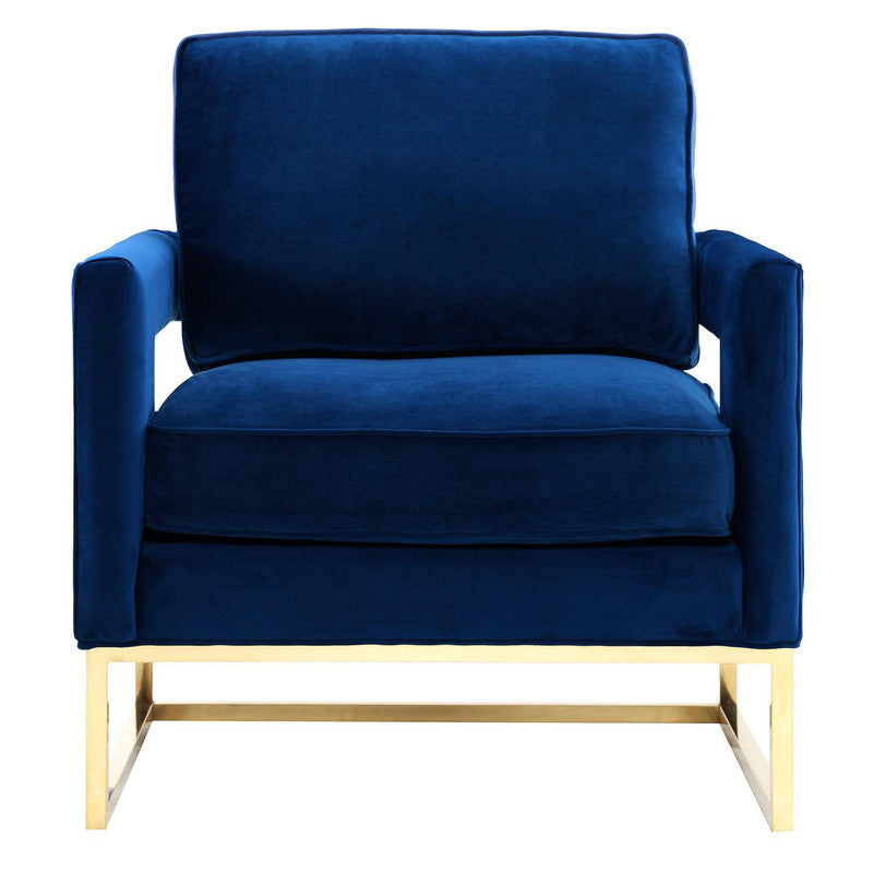 Ameshoff Velvet Accent Chair - Navy