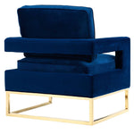 Ameshoff Velvet Accent Chair - Navy
