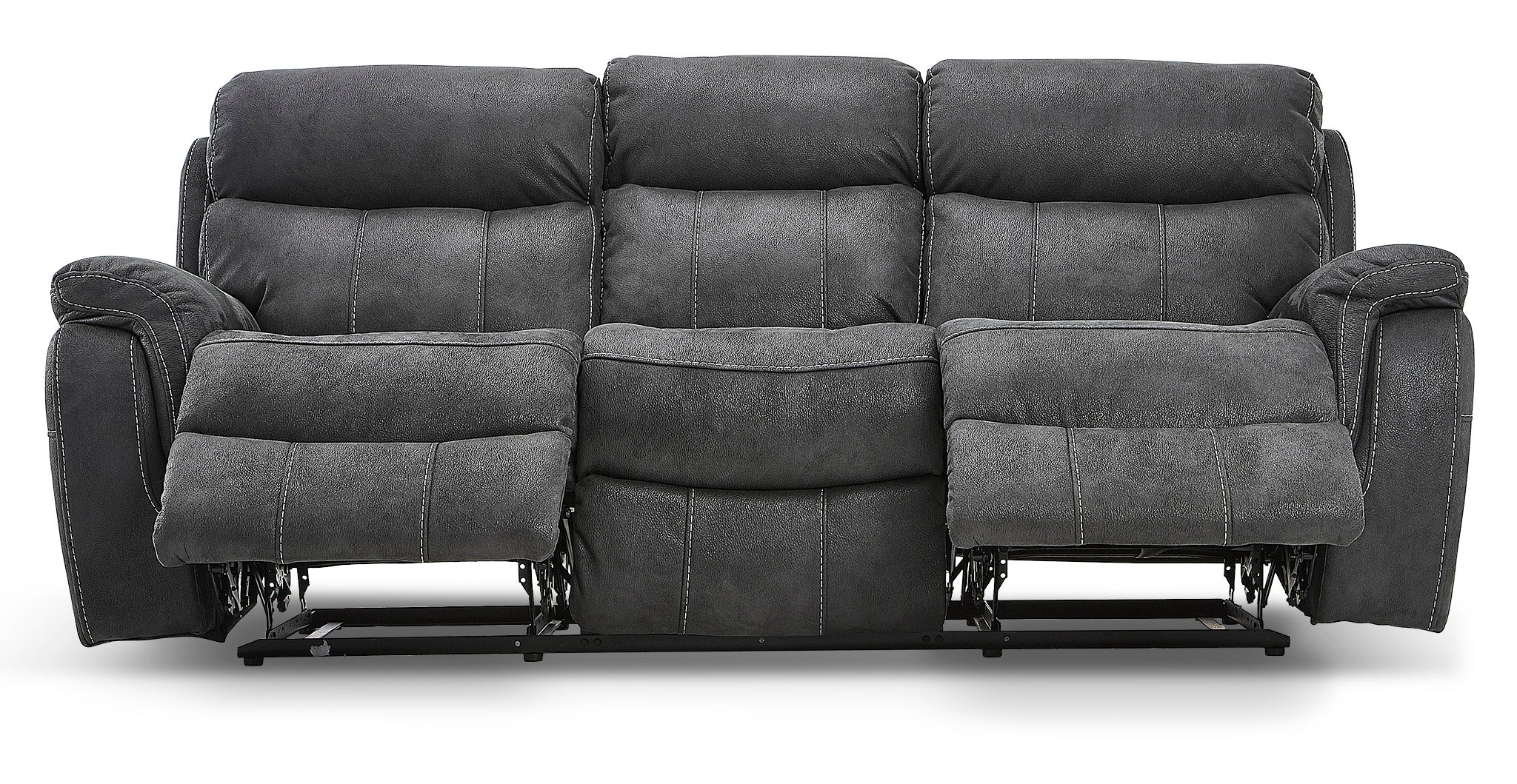 Morrow II Reclining Sofa, Loveseat and Glider Recliner Set - Grey
